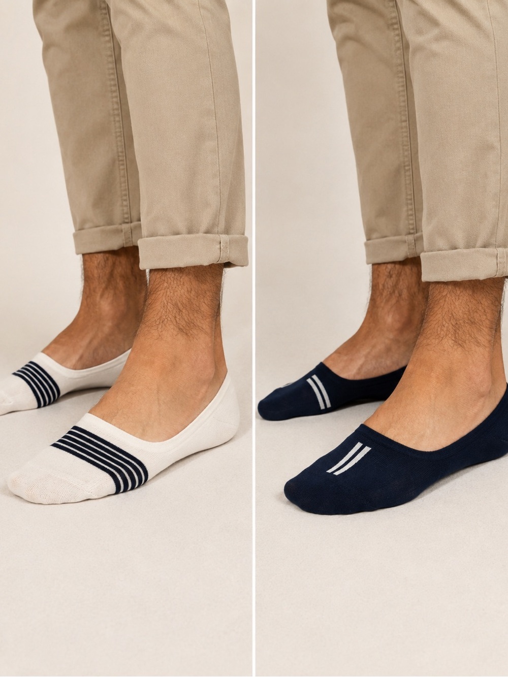 Vintage Two-Pack Low-Cut Athletic No-Show Socks in White & Navy